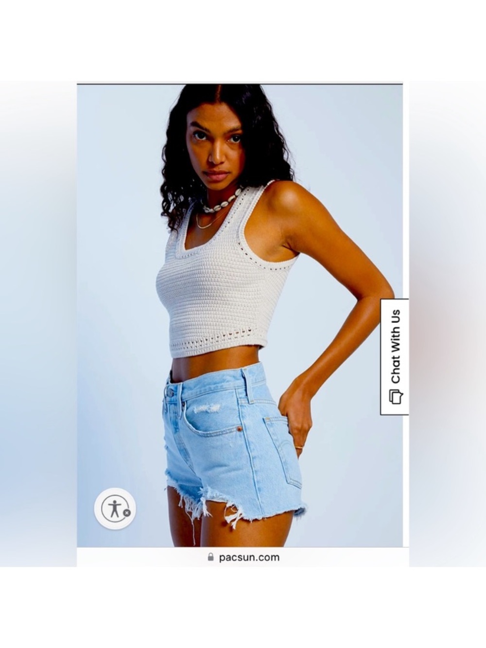 Levi's 501 Original Light Wash Distressed Mid Rise Denim Shorts 25